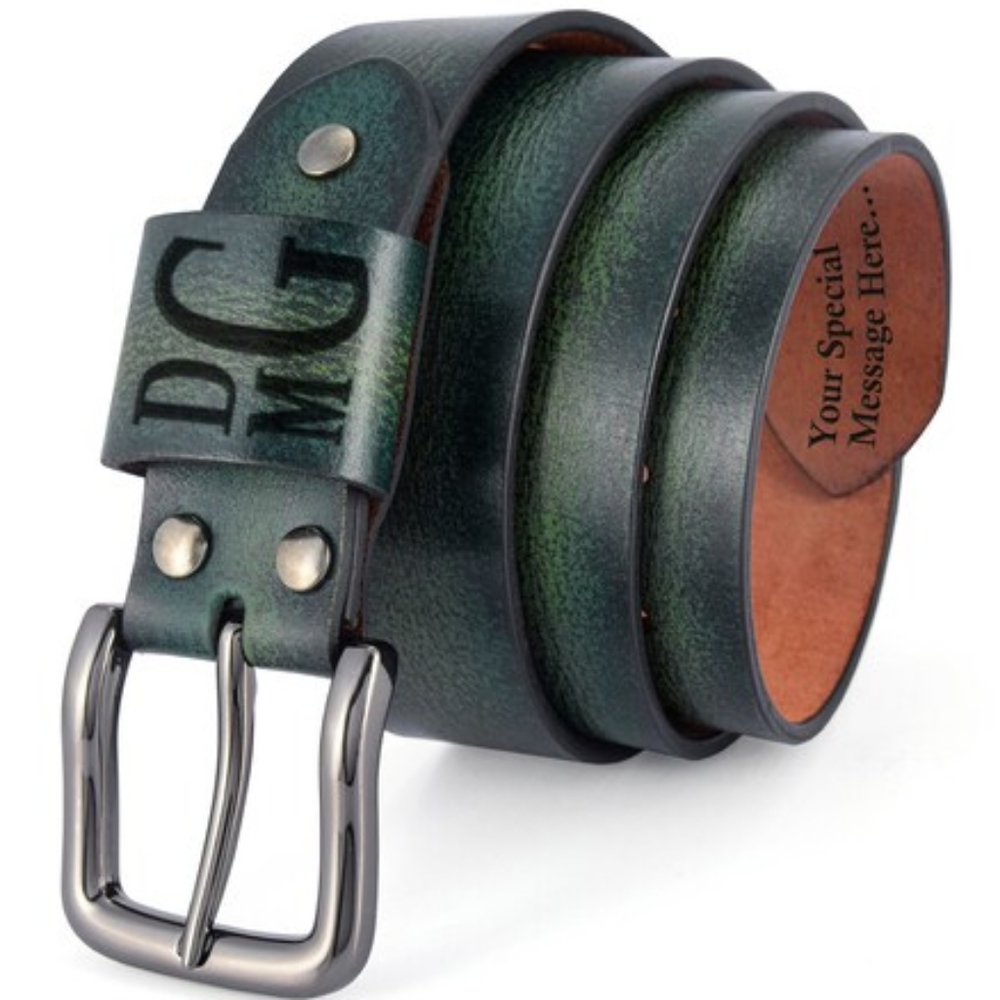 Personalized Leather belt for him. Mens full grain genuine handmade leather belt